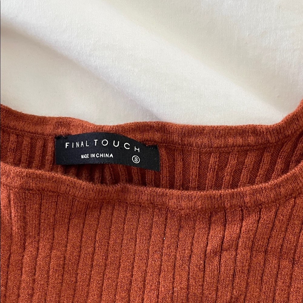 Final Touch Rust Ribbed Tank Top - Picture 2 of 3